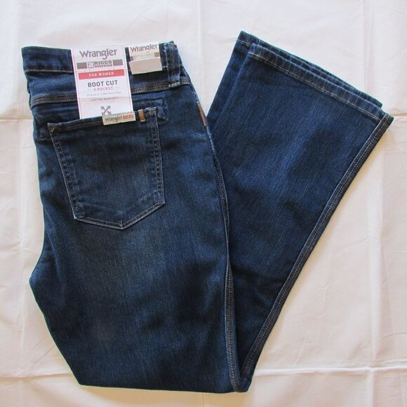 Wrangler RIGGS WORKWEAR Women's 5 Pocket Boot Cut Jean - Light Stone - Picture 3 of 5